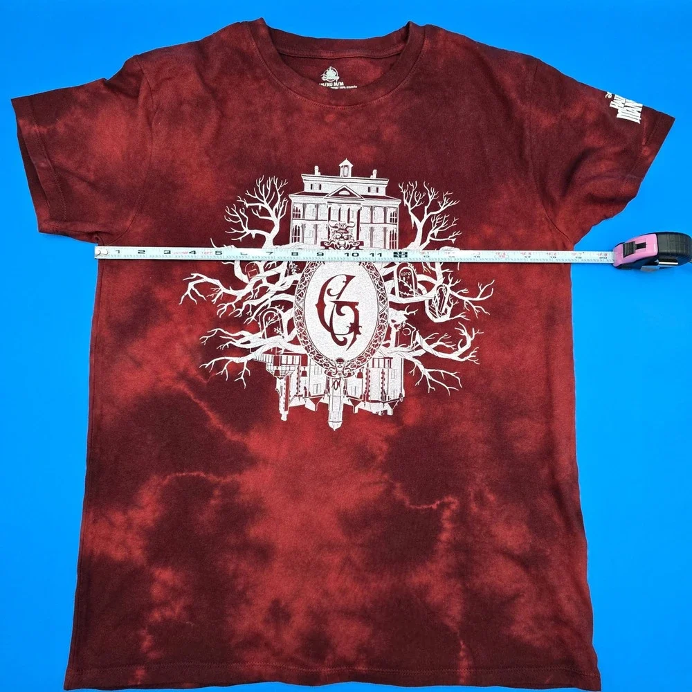 Disneyland Haunted Mansion Gracey‎ Manor Shirt Women's M Tie Dye Maroon Graphic